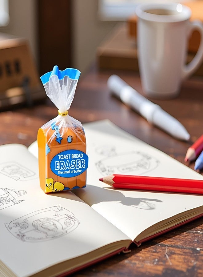 WaigN Kawaii Toast Bread Eraser, Cute Pencil Eraser Stationery 3D Bread Eraser Cartoon Pencil Eraser Sketching Tools Drafting Supply for Kid Painters Artists Gift - Image 5